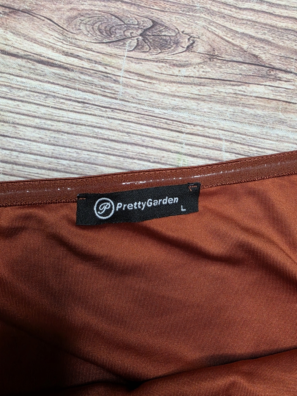 PrettyGarden Burnt Orange Strapless Ruffle Asymmetric Dress - Picture 5 of 11